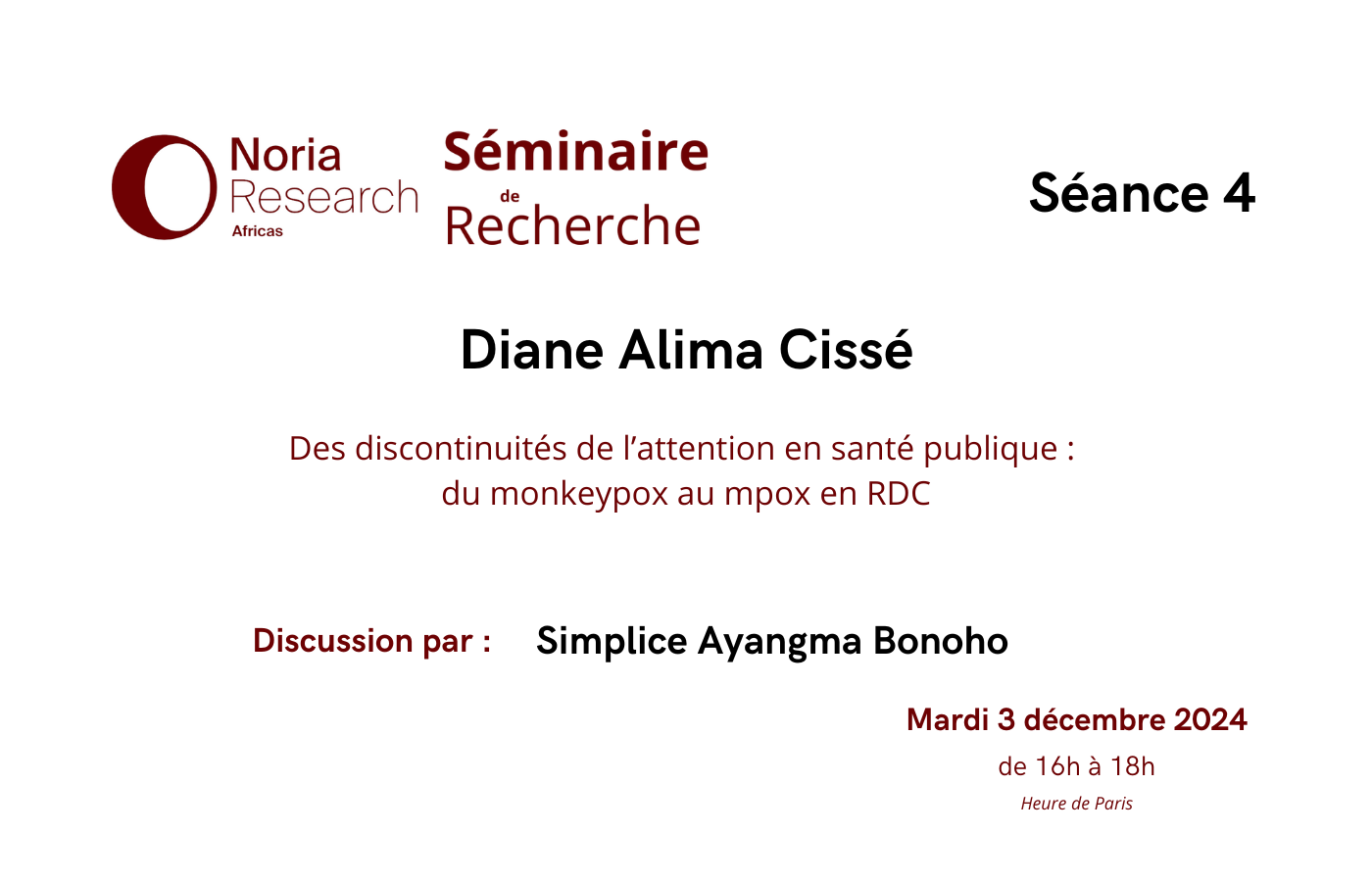 Séminaire – Séance n°4 – D. A. Cissé