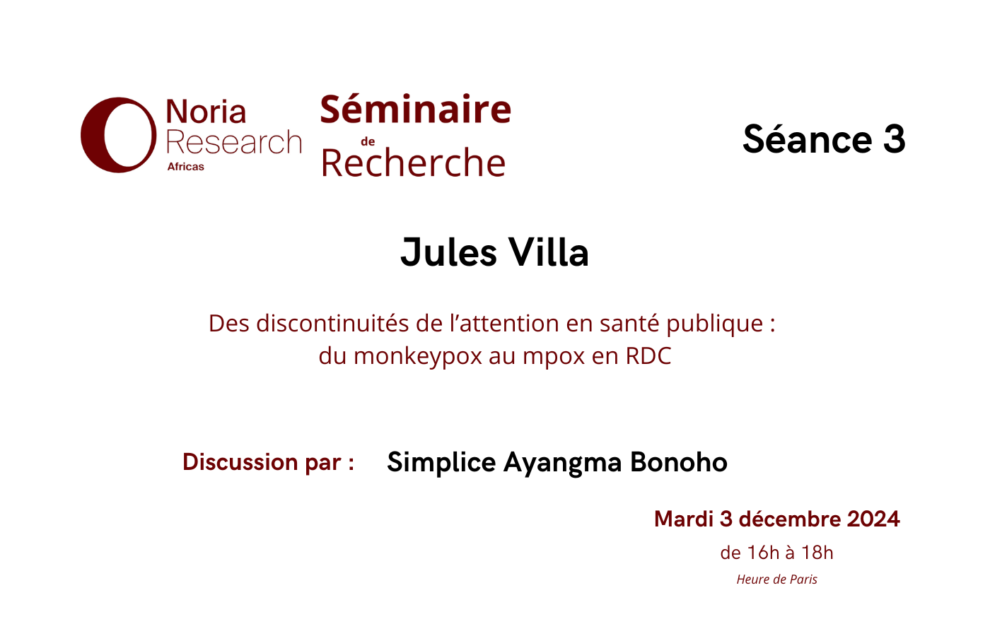 Séminaire – Séance n°3 – J. Villa