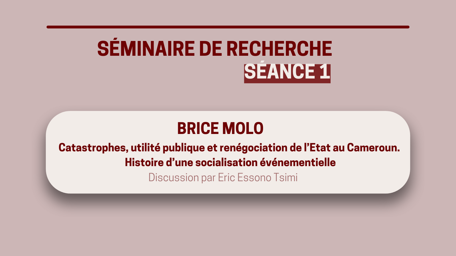 Séminaire – Séance n°1 – B. Molo